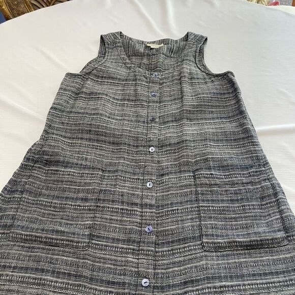 Eileen Fisher Blue Grey Linen Dress Size Small - Picture 3 of 7